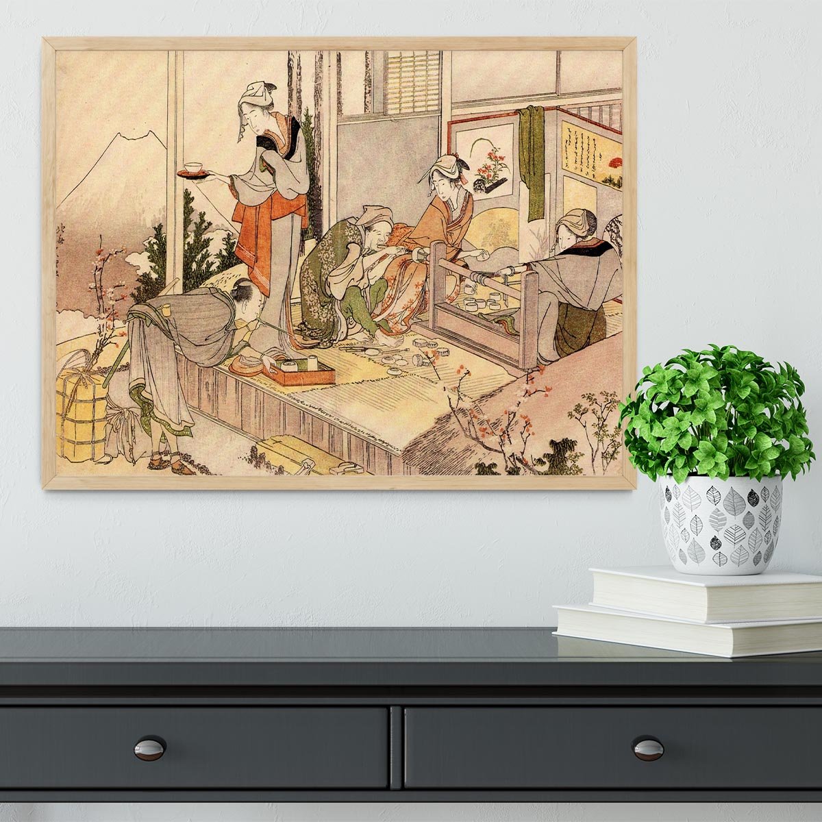 Close to mount Fuji by Hokusai Framed Print - Canvas Art Rocks - 4