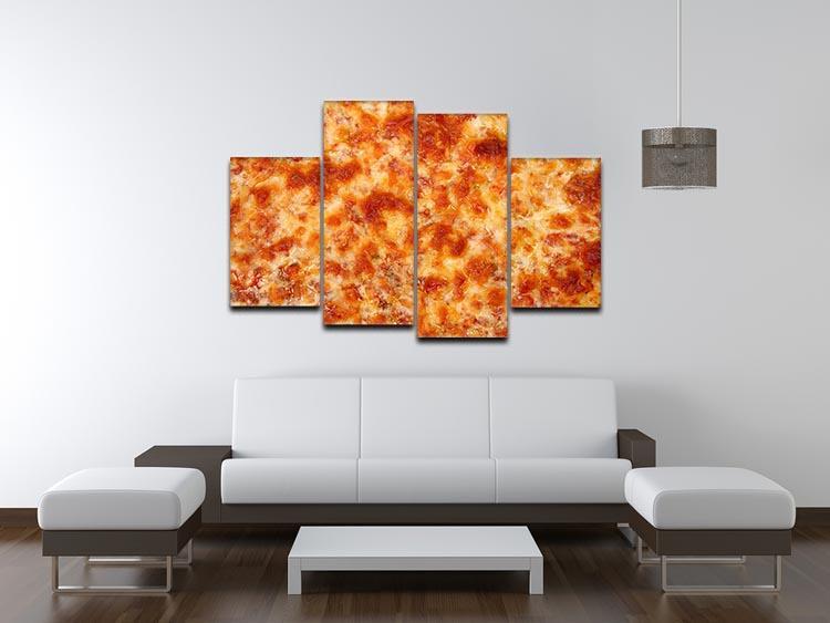 Close up of Cheese Bread Pizza 4 Split Panel Canvas  - Canvas Art Rocks - 3