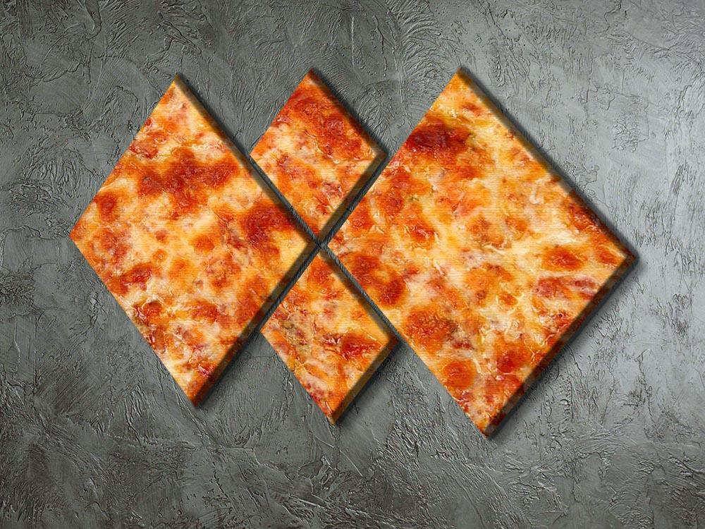 Close up of Cheese Bread Pizza 4 Square Multi Panel Canvas  - Canvas Art Rocks - 2