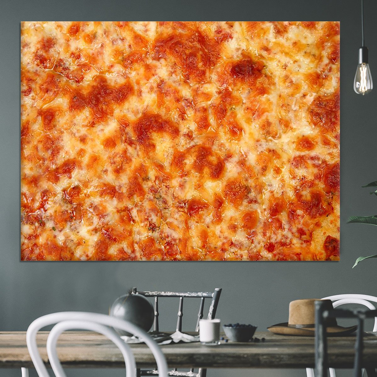 Close up of Cheese Bread Pizza Canvas Print or Poster
