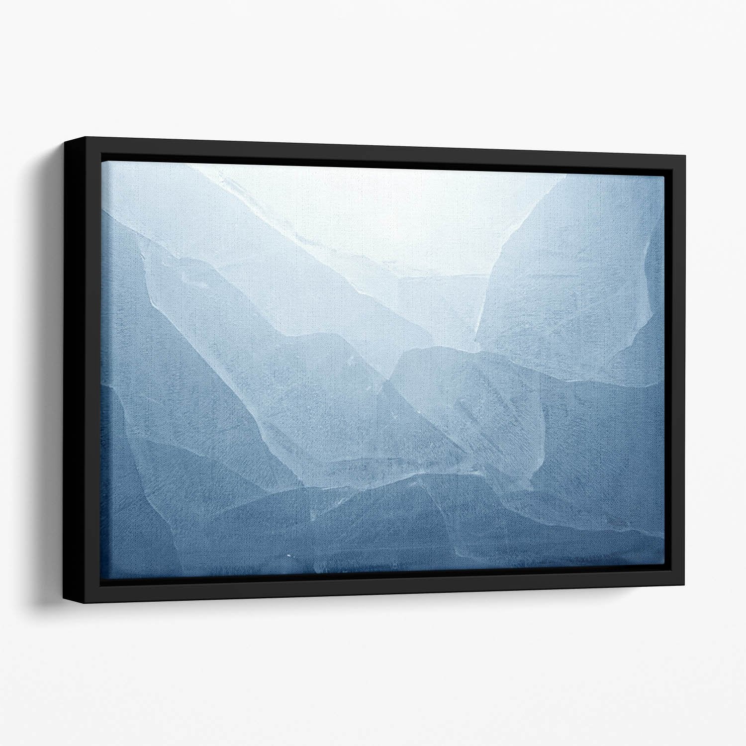 Closeup of blue ice background Floating Framed Canvas