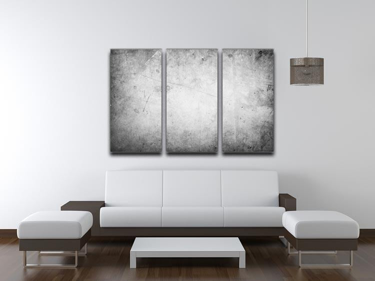 Closeup of textured grey wall 3 Split Panel Canvas Print - Canvas Art Rocks - 3