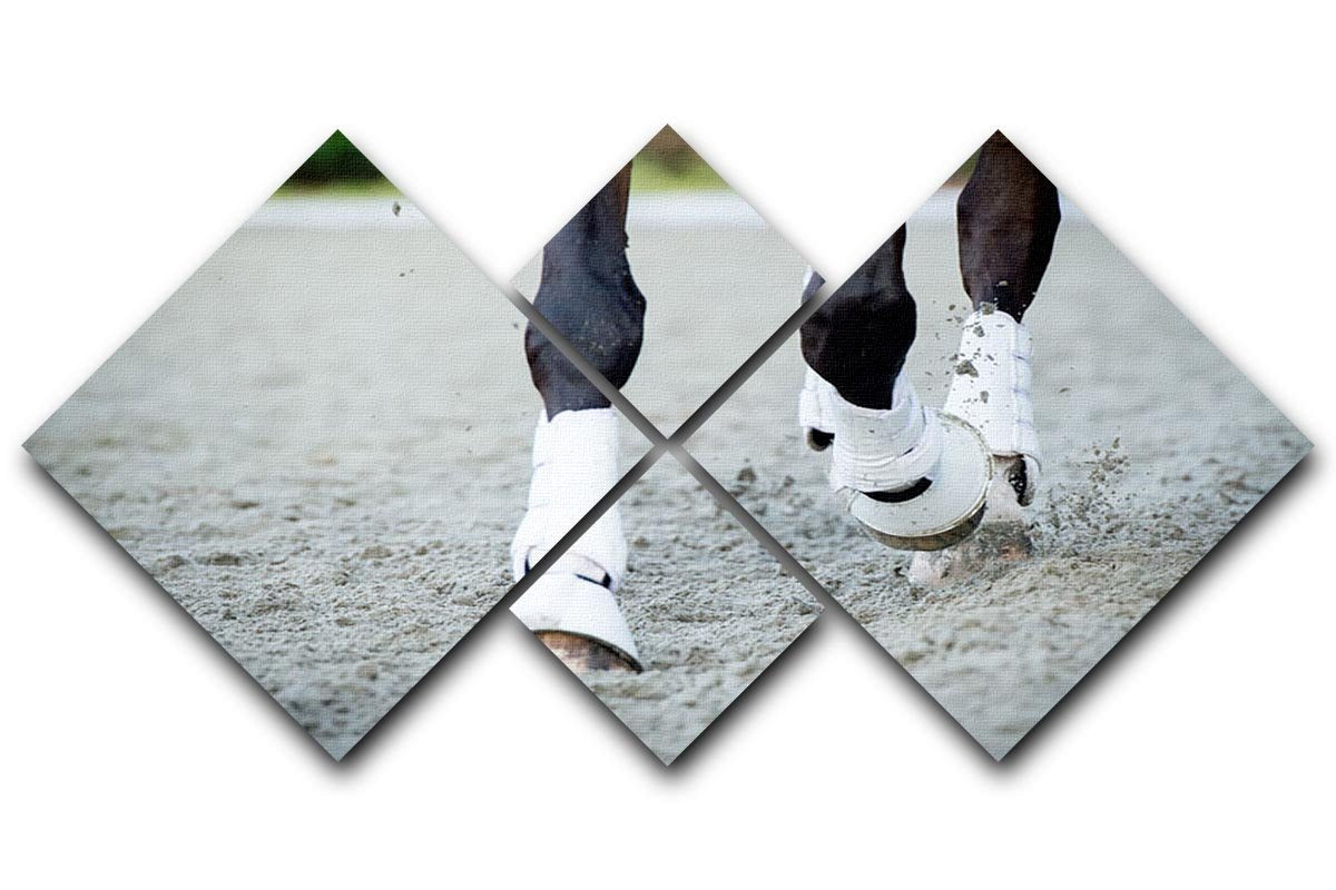 Closeup of the hooves from a horse 4 Square Multi Panel Canvas - Canvas Art Rocks - 1