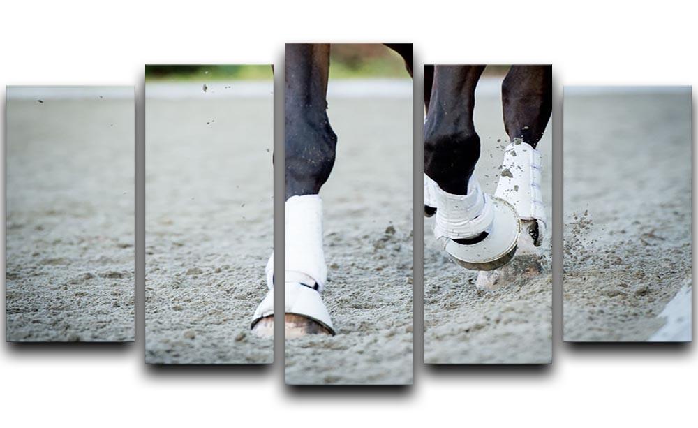 Closeup of the hooves from a horse 5 Split Panel Canvas - Canvas Art Rocks - 1