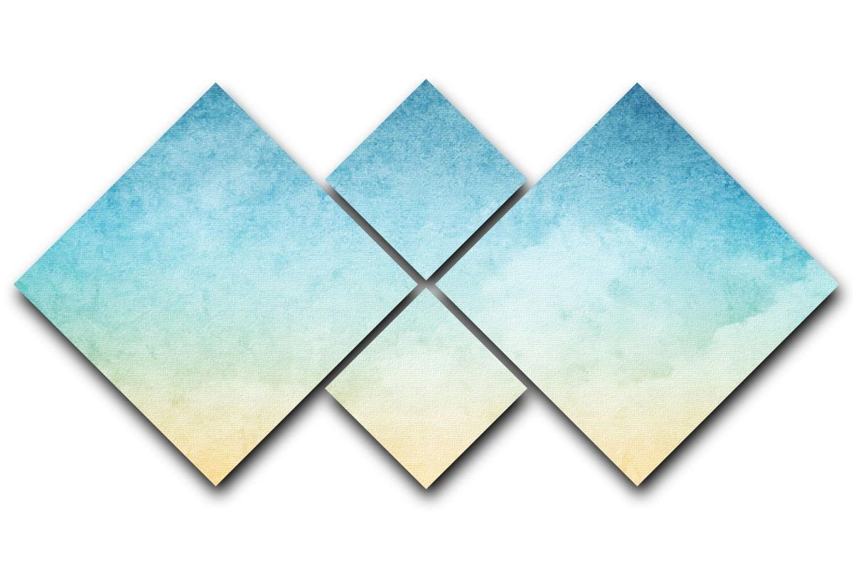 Cloudscape with grunge 4 Square Multi Panel Canvas  - Canvas Art Rocks - 1