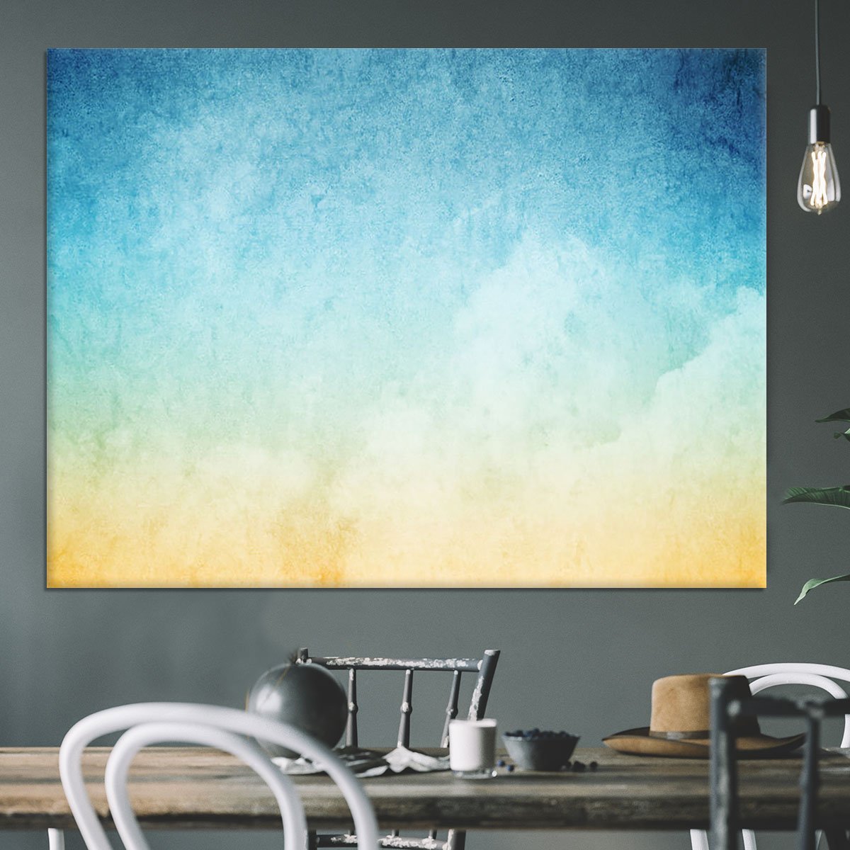 Cloudscape with grunge Canvas Print or Poster