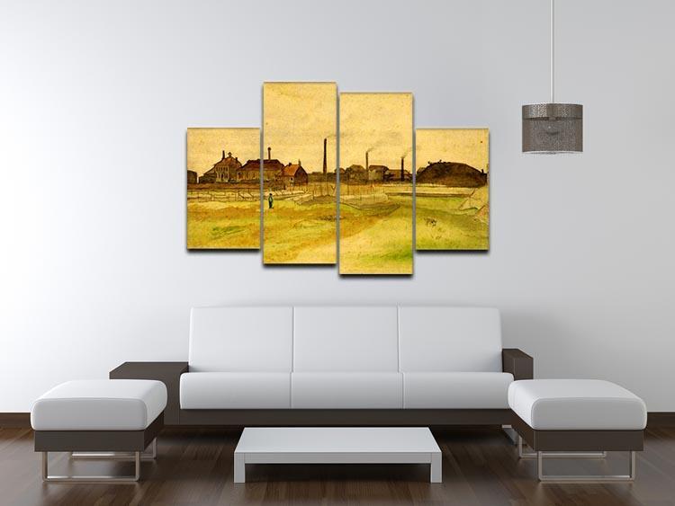 Coalmine in the Borinage by Van Gogh 4 Split Panel Canvas - Canvas Art Rocks - 3