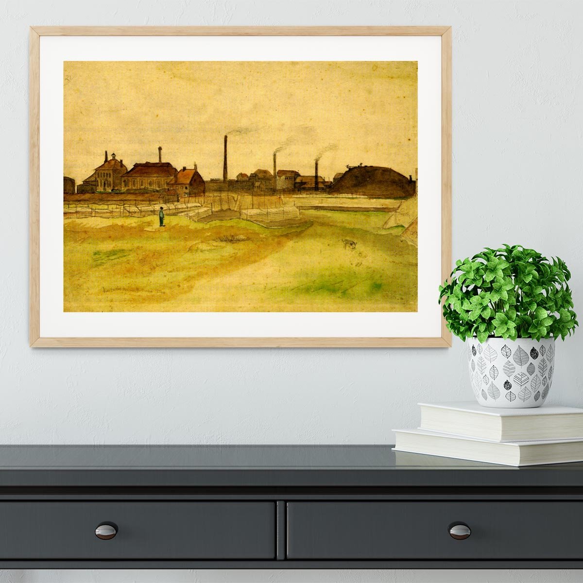 Coalmine in the Borinage by Van Gogh Framed Print - Canvas Art Rocks - 3