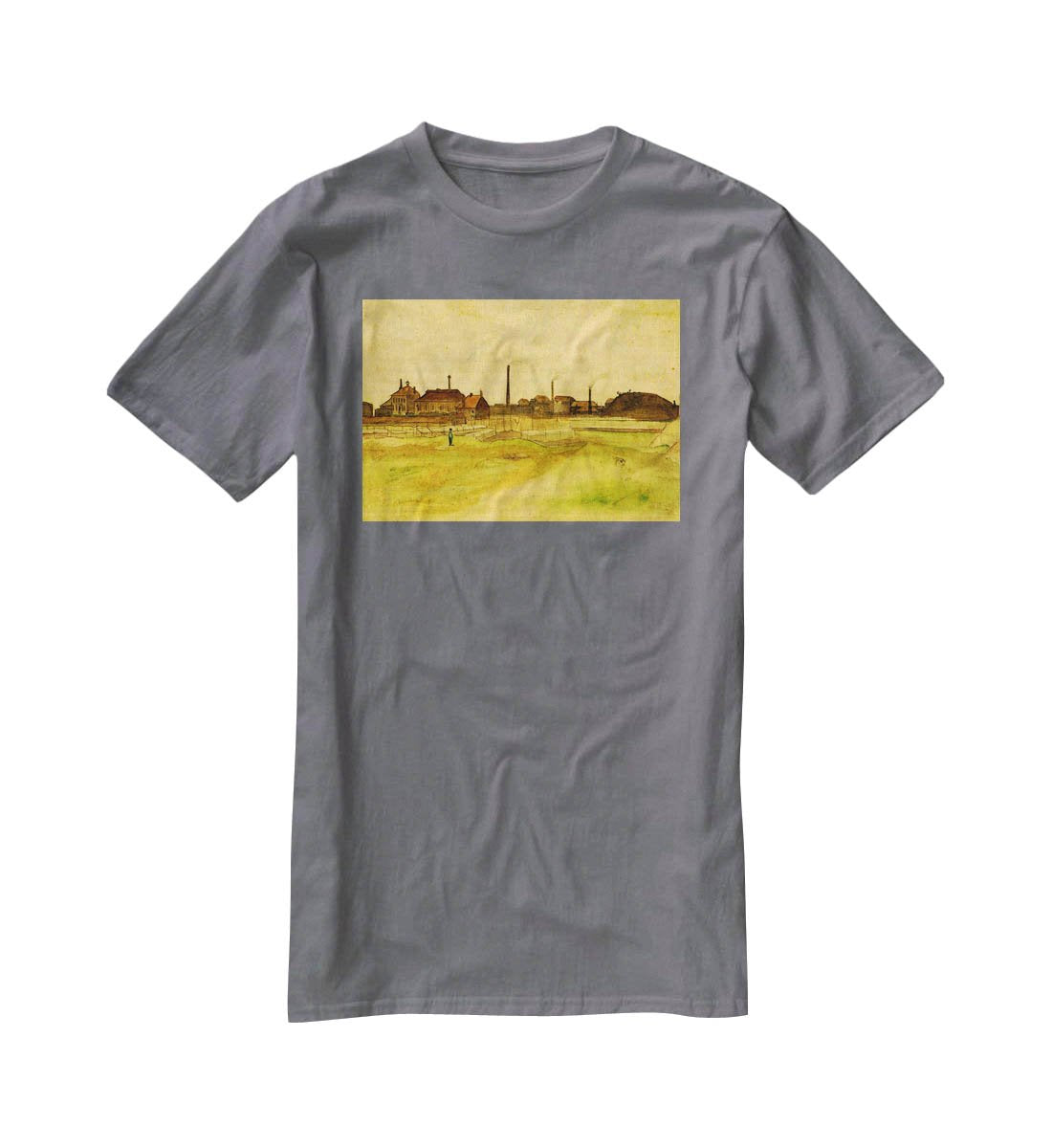 Coalmine in the Borinage by Van Gogh T-Shirt - Canvas Art Rocks - 3