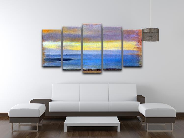 Coastal strip at sunset by Degas 5 Split Panel Canvas - Canvas Art Rocks - 3