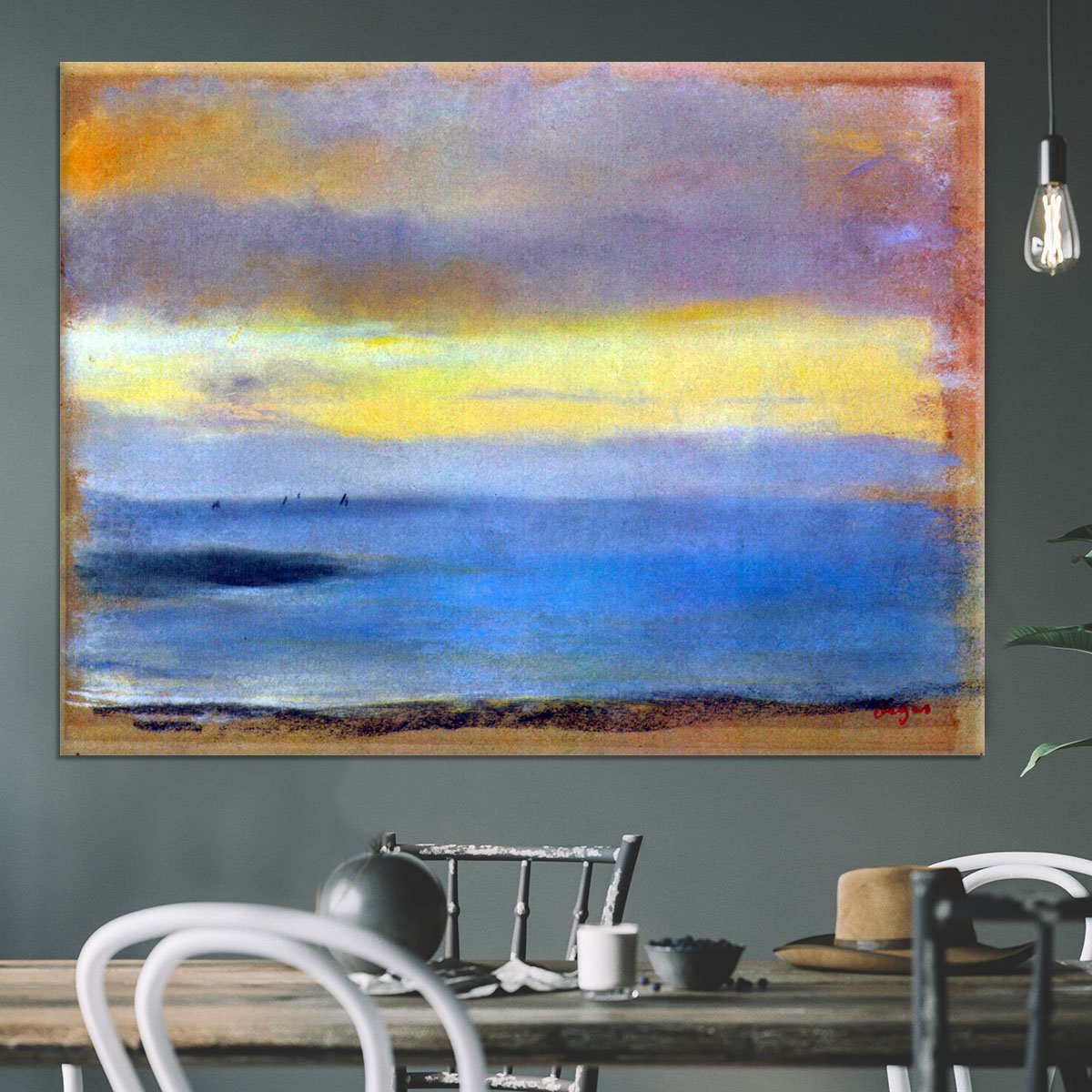 Coastal strip at sunset by Degas Canvas Print or Poster