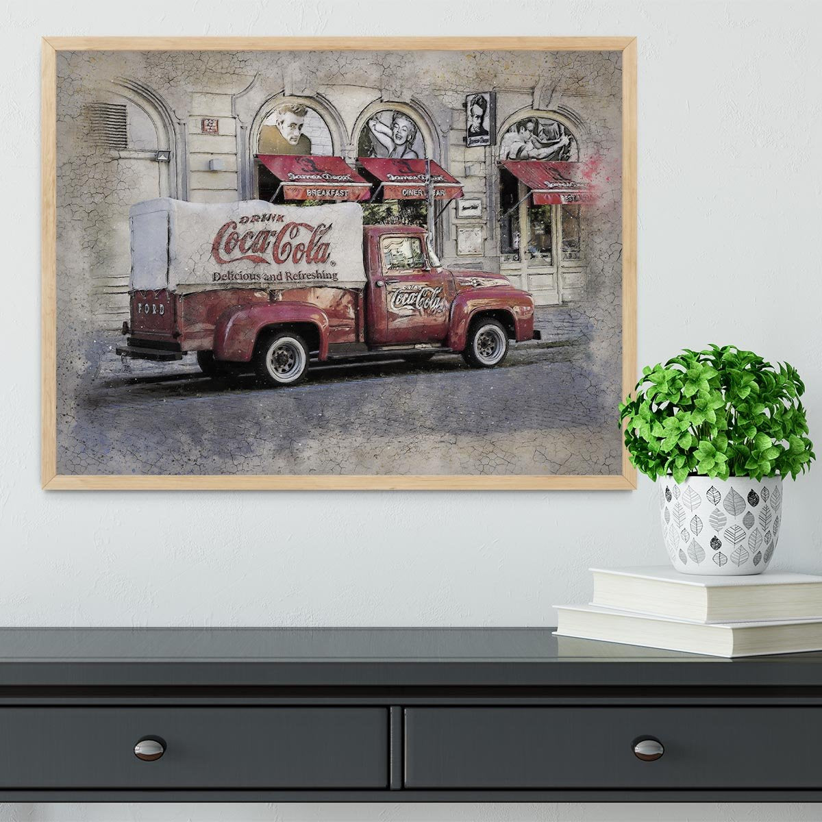 Coca Cola Van Painting Framed Print - Canvas Art Rocks - 4