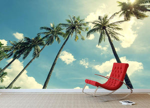 Coconut palm tree on tropical beach Wall Mural Wallpaper - Canvas Art Rocks - 2