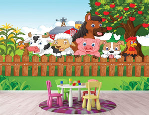 Collection farm animals Wall Mural Wallpaper - Canvas Art Rocks - 2