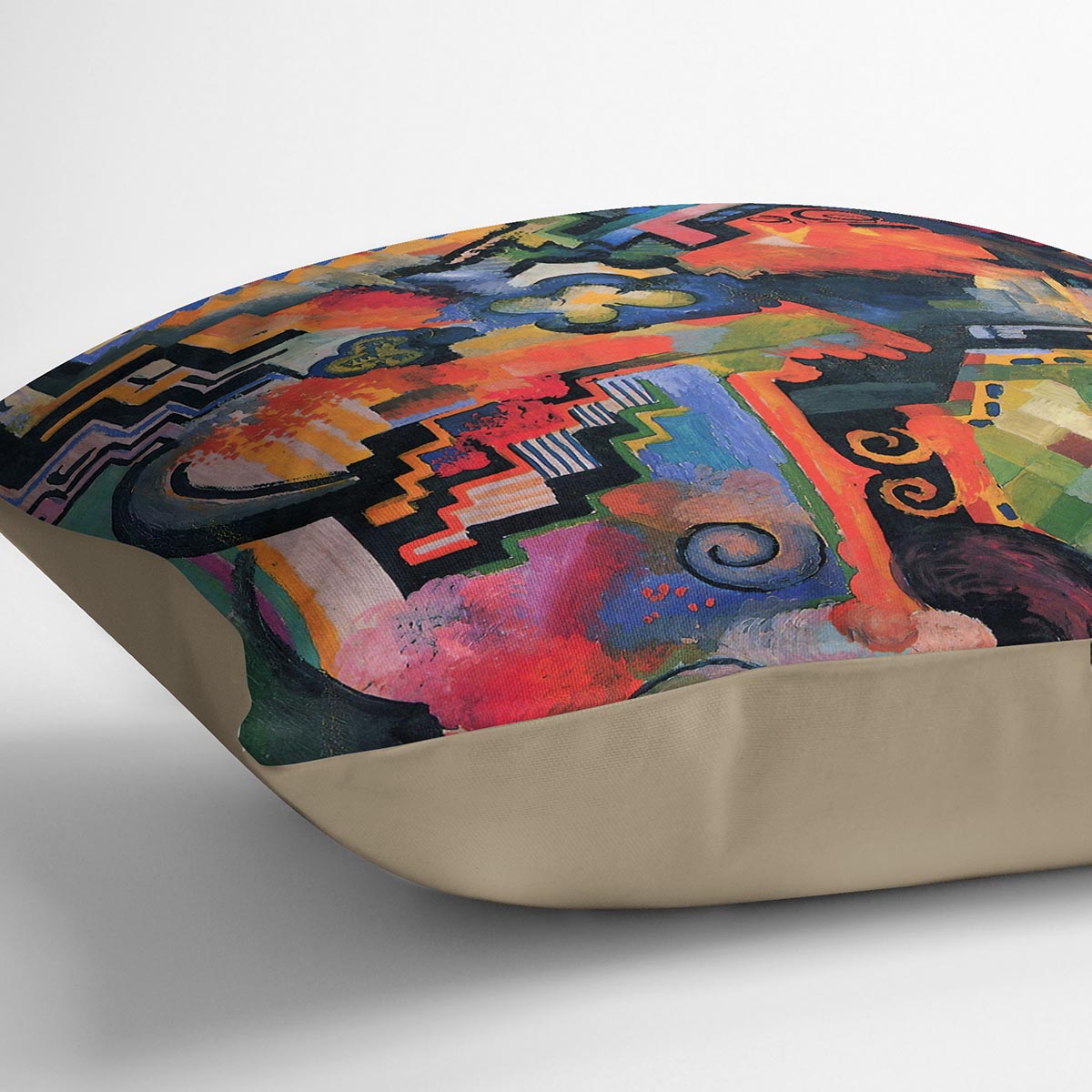 Colored composition Hommage o Sebastin Johann Bach by Macke Cushion - Canvas Art Rocks - 2
