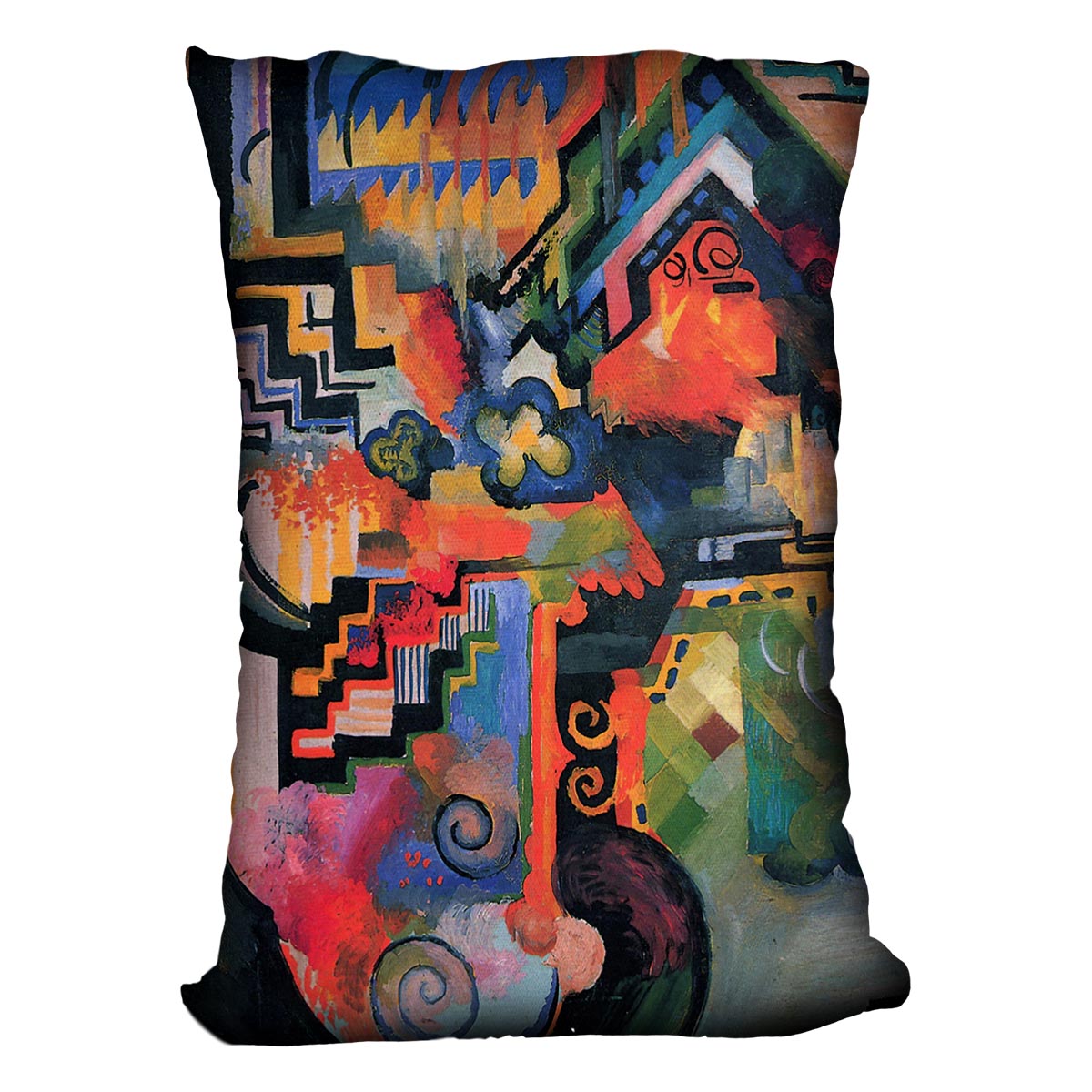 Colored composition Hommage o Sebastin Johann Bach by Macke Cushion - Canvas Art Rocks - 4