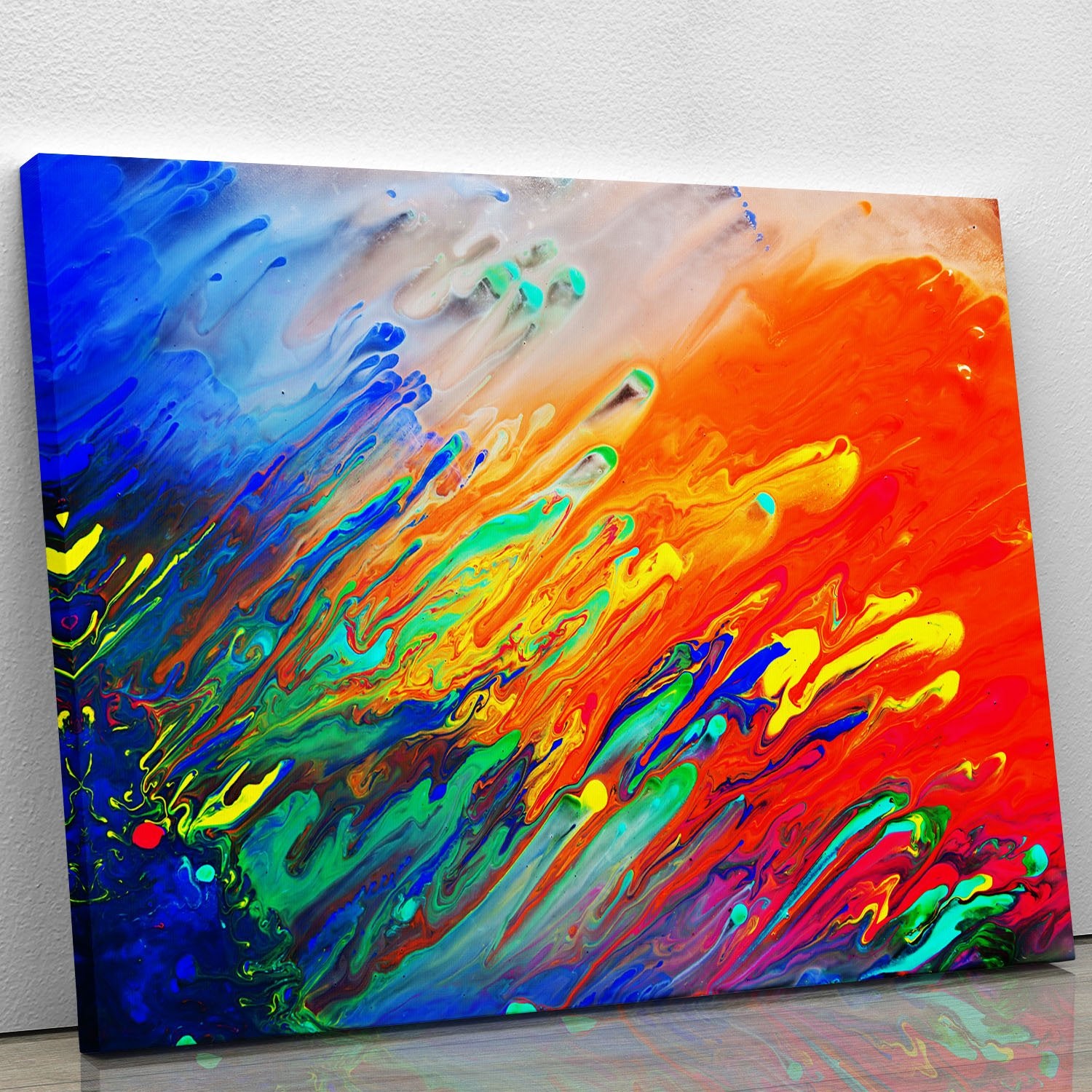 Colorful abstract acrylic painting Canvas Print or Poster