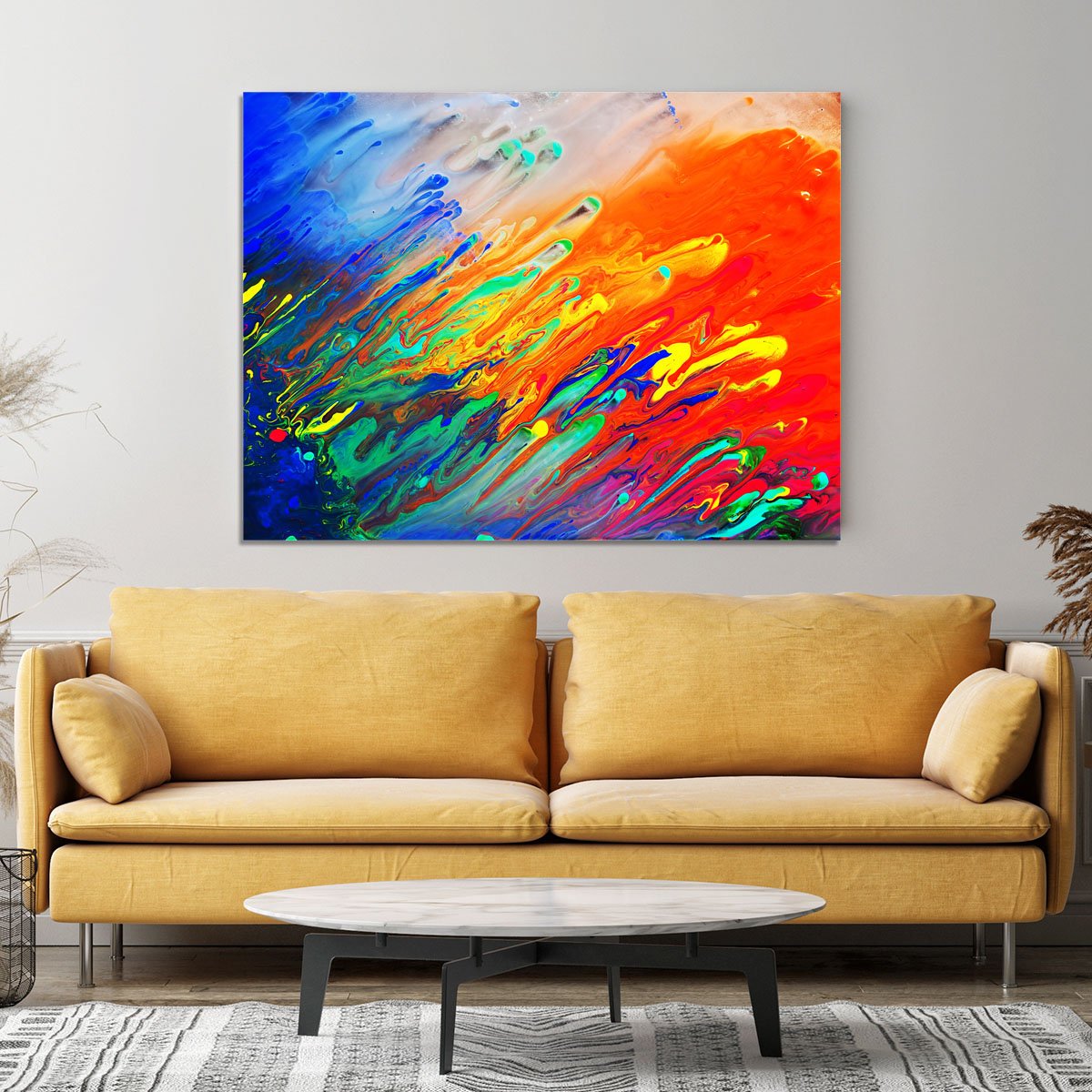 Colorful abstract acrylic painting Canvas Print or Poster