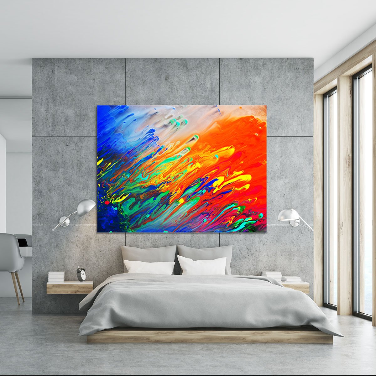Colorful abstract acrylic painting Canvas Print or Poster