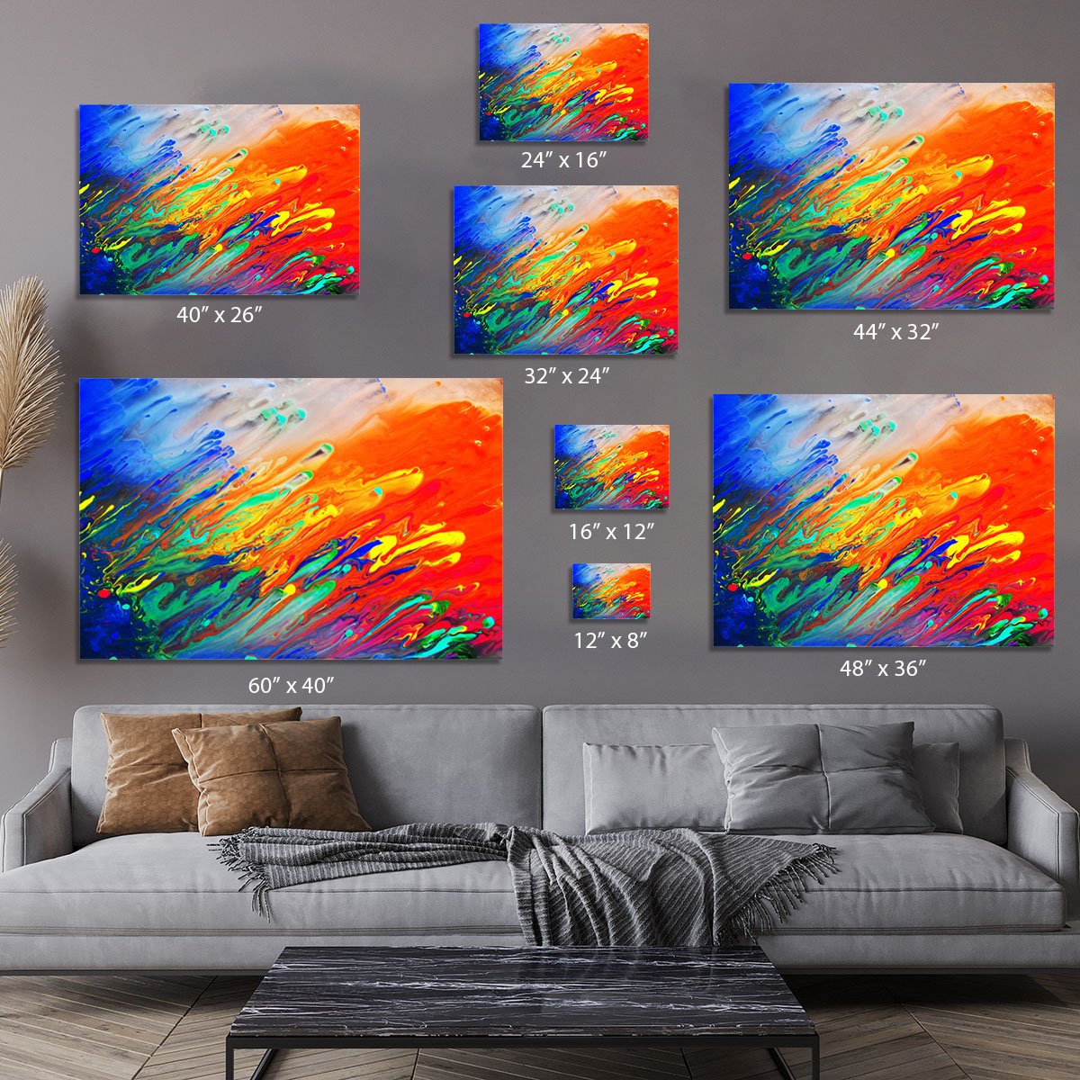 Colorful abstract acrylic painting Canvas Print or Poster
