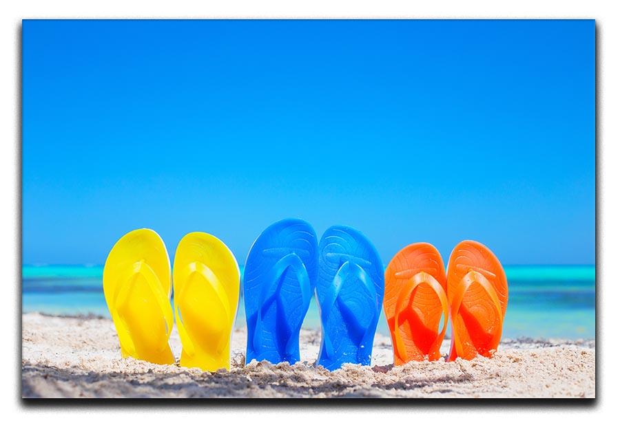 Colorful beach flip flops Canvas Print or Poster - Canvas Art Rocks - 1