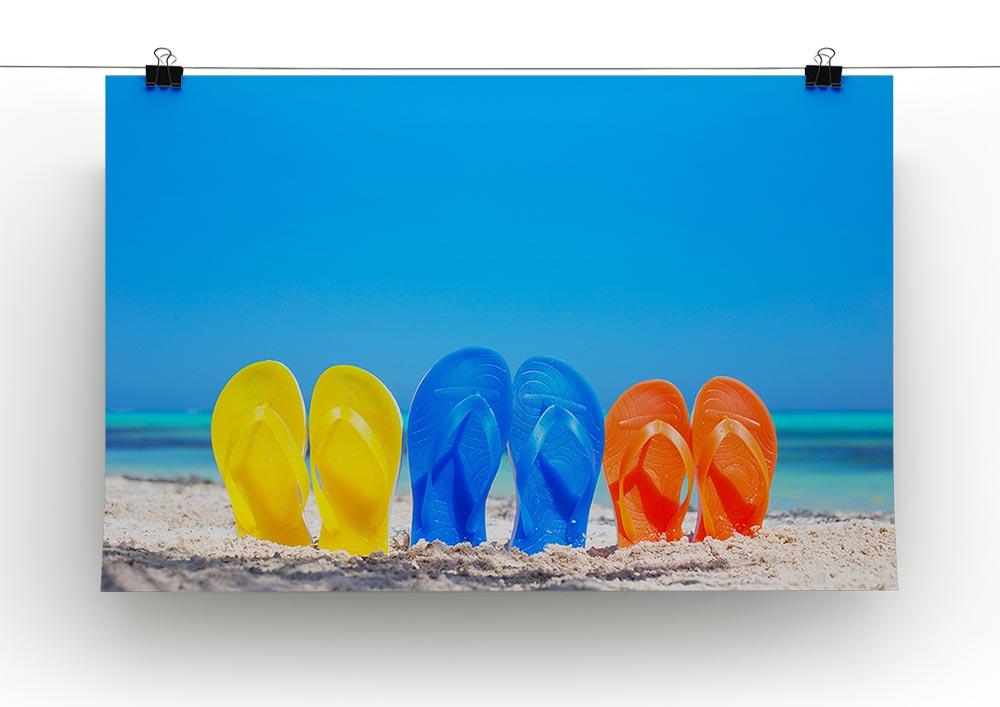 Colorful beach flip flops Canvas Print or Poster - Canvas Art Rocks - 2