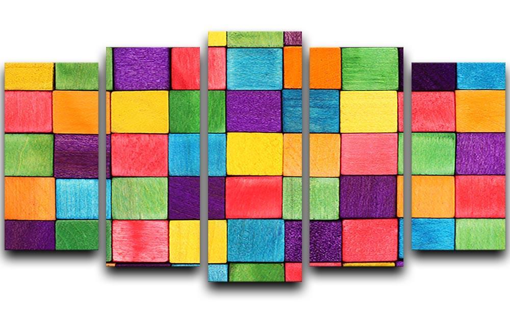 Colorful blocks 5 Split Panel Canvas  - Canvas Art Rocks - 1
