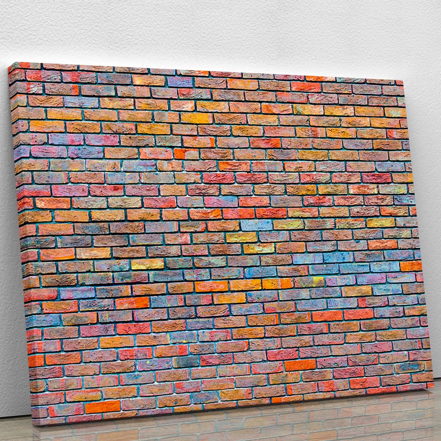 Colorful brick wall texture Canvas Print or Poster