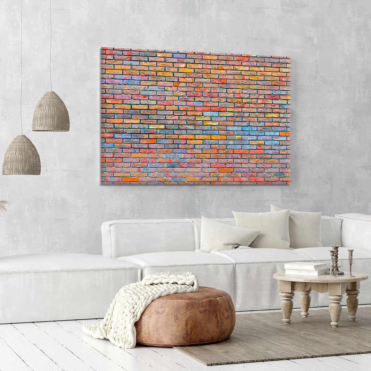Colorful brick wall texture Canvas Print or Poster