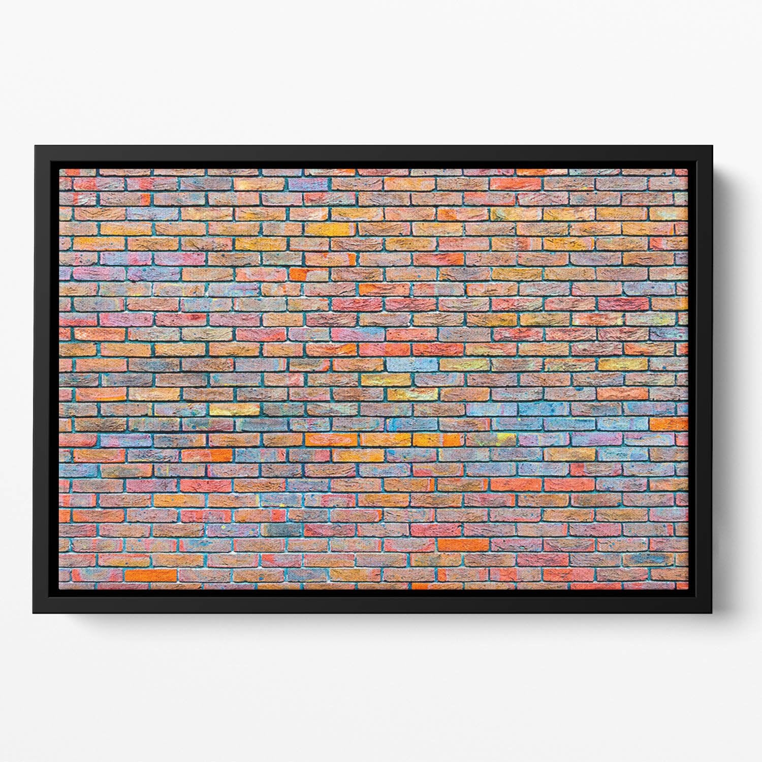 Colorful brick wall texture Floating Framed Canvas