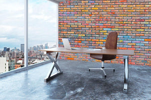 Colorful brick wall texture Wall Mural Wallpaper - Canvas Art Rocks - 3