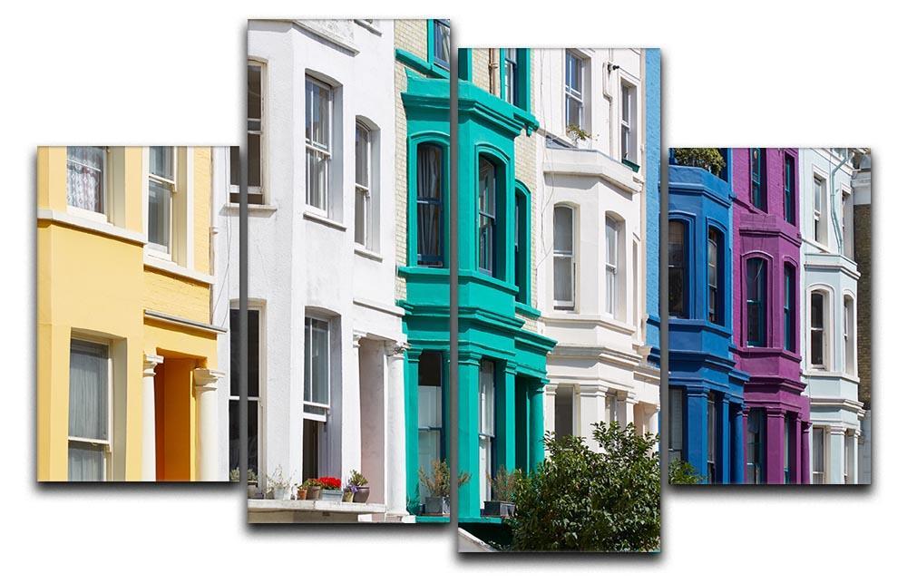 Colorful english houses 4 Split Panel Canvas  - Canvas Art Rocks - 1