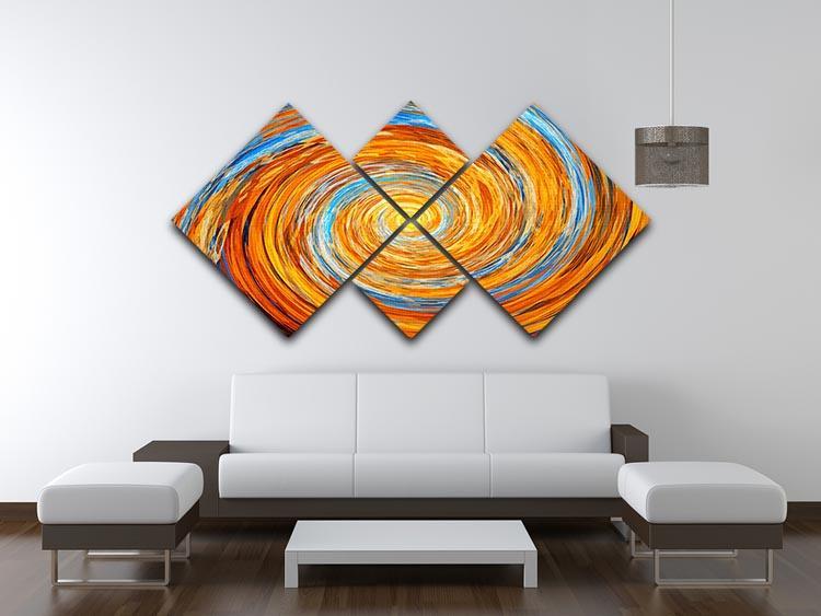 Colorful spiral fractal 4 Square Multi Panel Canvas  - Canvas Art Rocks - 3
