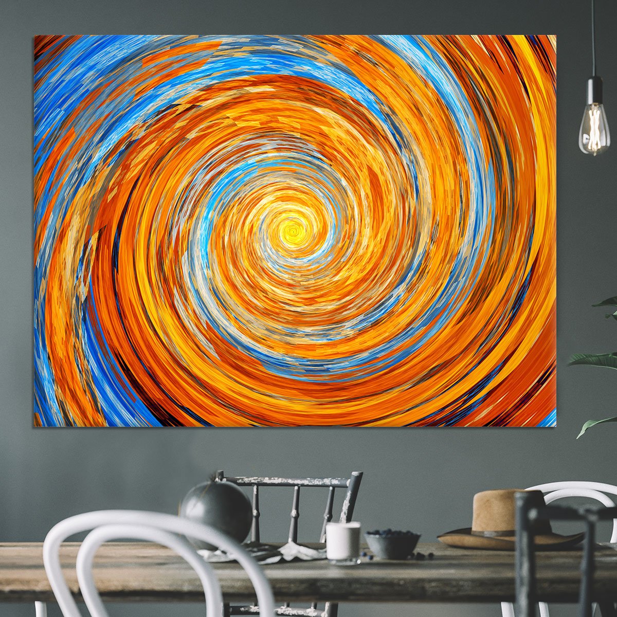 Colorful spiral fractal Canvas Print or Poster