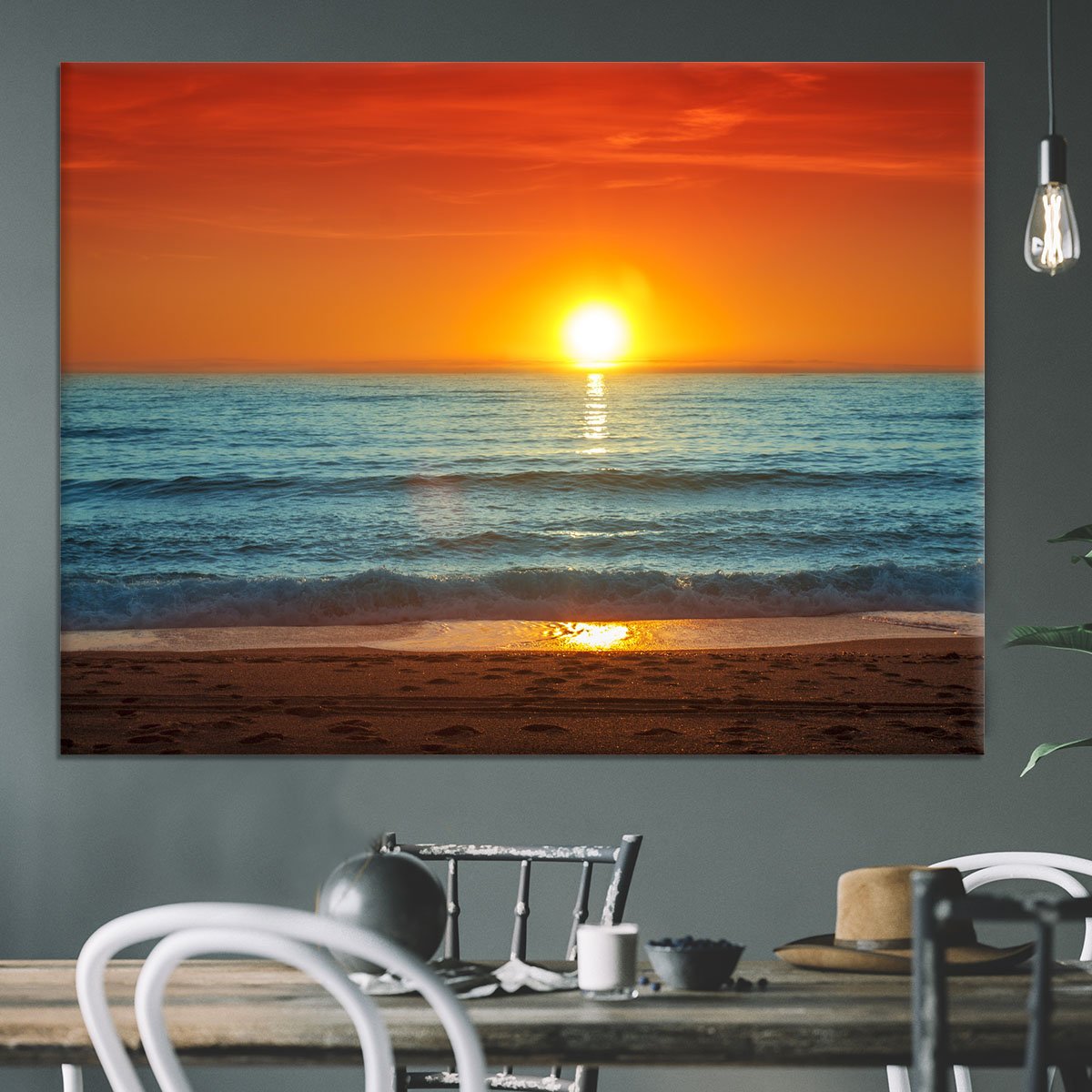 Colorful sunset over the sea Canvas Print or Poster