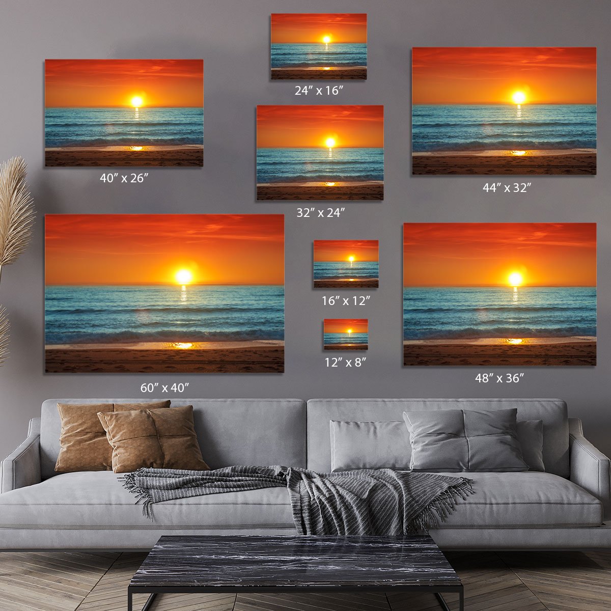 Colorful sunset over the sea Canvas Print or Poster