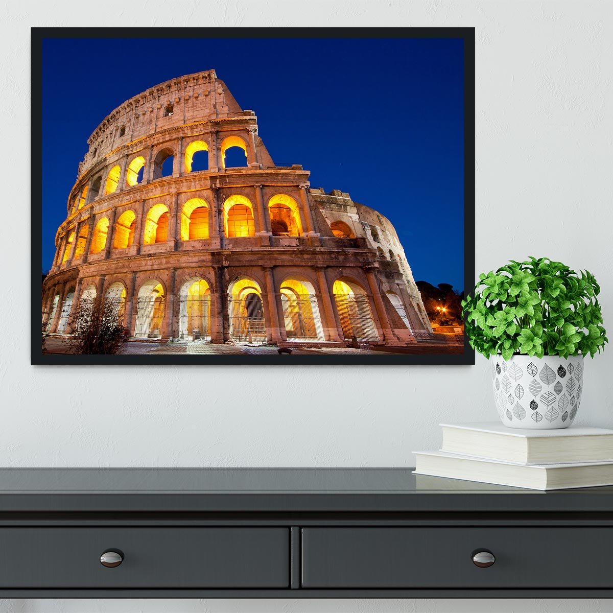 Colosseum Dome at dusk Framed Print - Canvas Art Rocks - 2