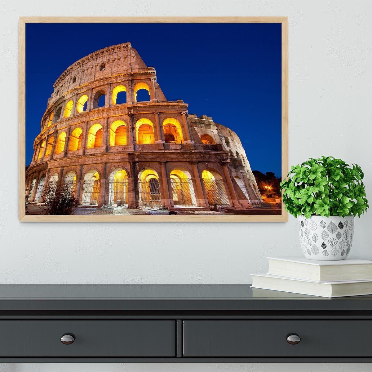 Colosseum Dome at dusk Framed Print - Canvas Art Rocks - 4