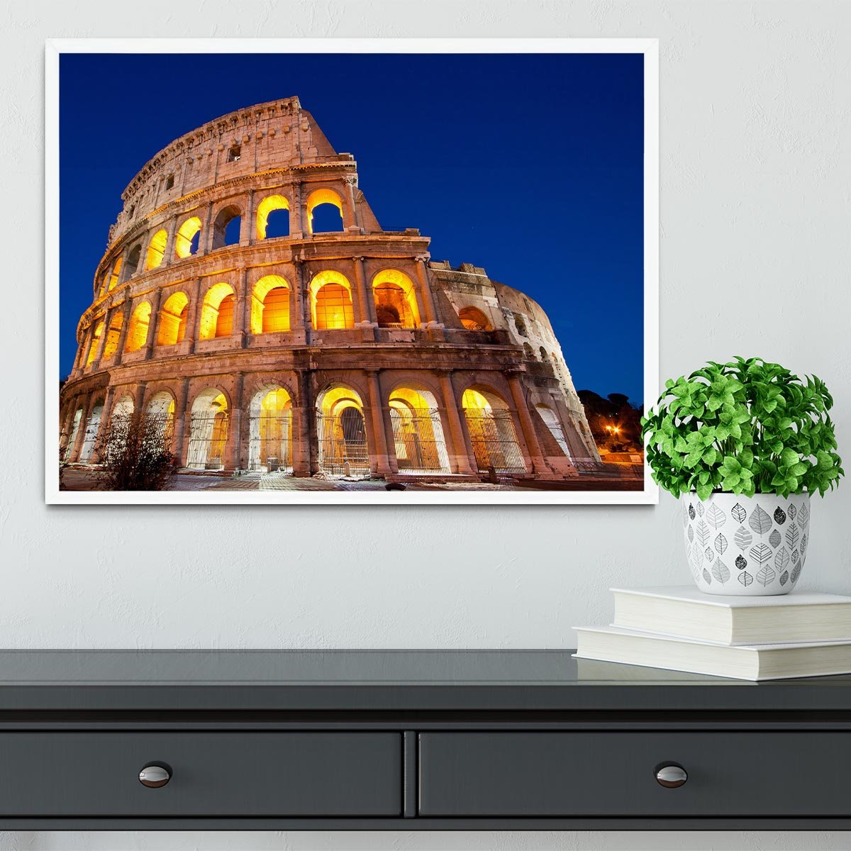 Colosseum Dome at dusk Framed Print - Canvas Art Rocks -6