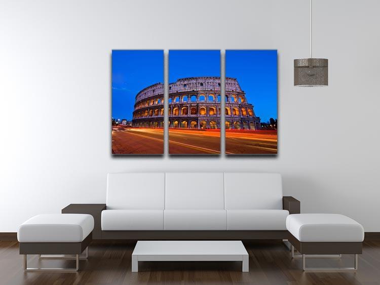 Colosseum at dusk 3 Split Panel Canvas Print - Canvas Art Rocks - 3