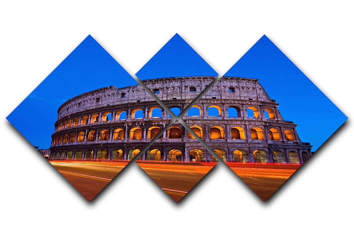 Colosseum at dusk 4 Square Multi Panel Canvas  - Canvas Art Rocks - 1