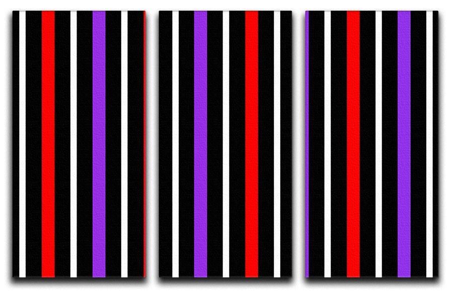 Colour Stripes FS2 3 Split Panel Canvas Print - Canvas Art Rocks - 1