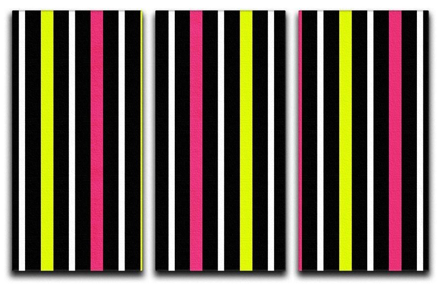 Colour Stripes FS 3 Split Panel Canvas Print - Canvas Art Rocks - 1