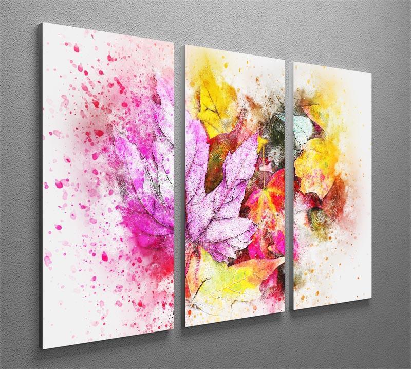 Coloured Leaves 3 Split Panel Canvas Print - Canvas Art Rocks - 2