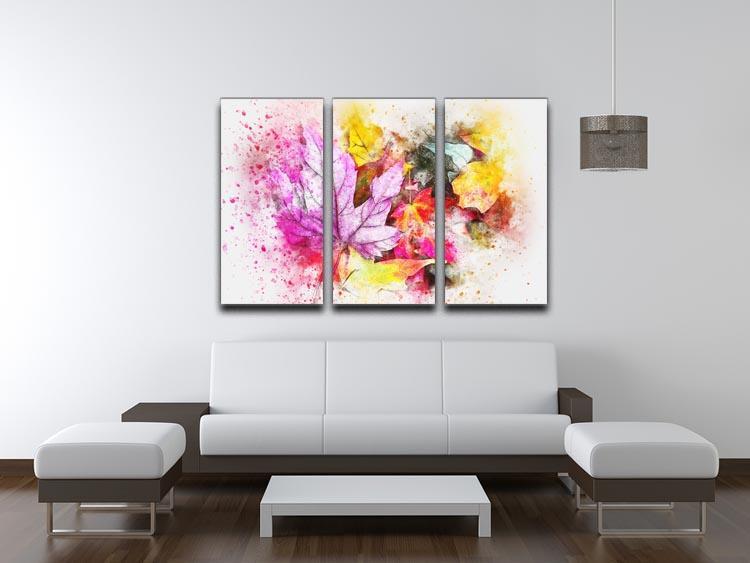 Coloured Leaves 3 Split Panel Canvas Print - Canvas Art Rocks - 3