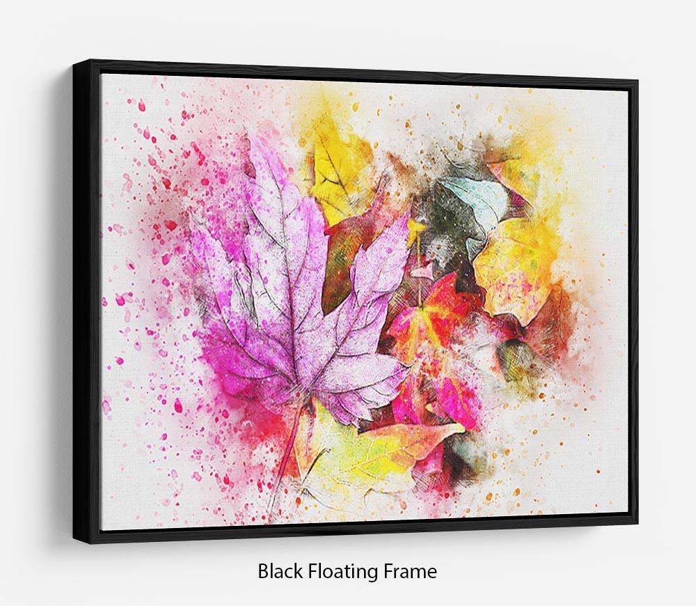 Coloured Leaves Floating Frame Canvas