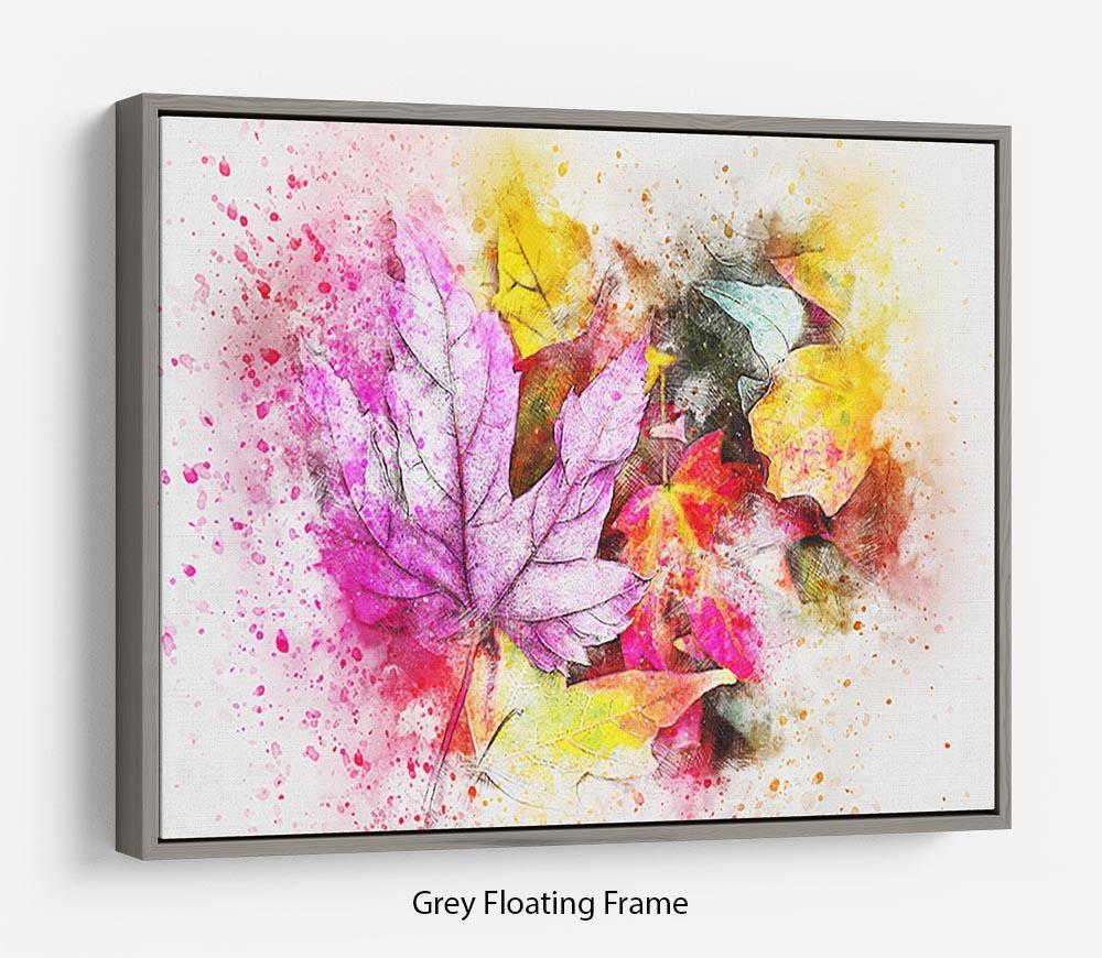 Coloured Leaves Floating Frame Canvas