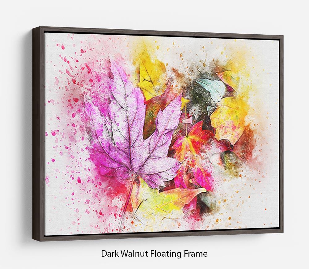 Coloured Leaves Floating Frame Canvas