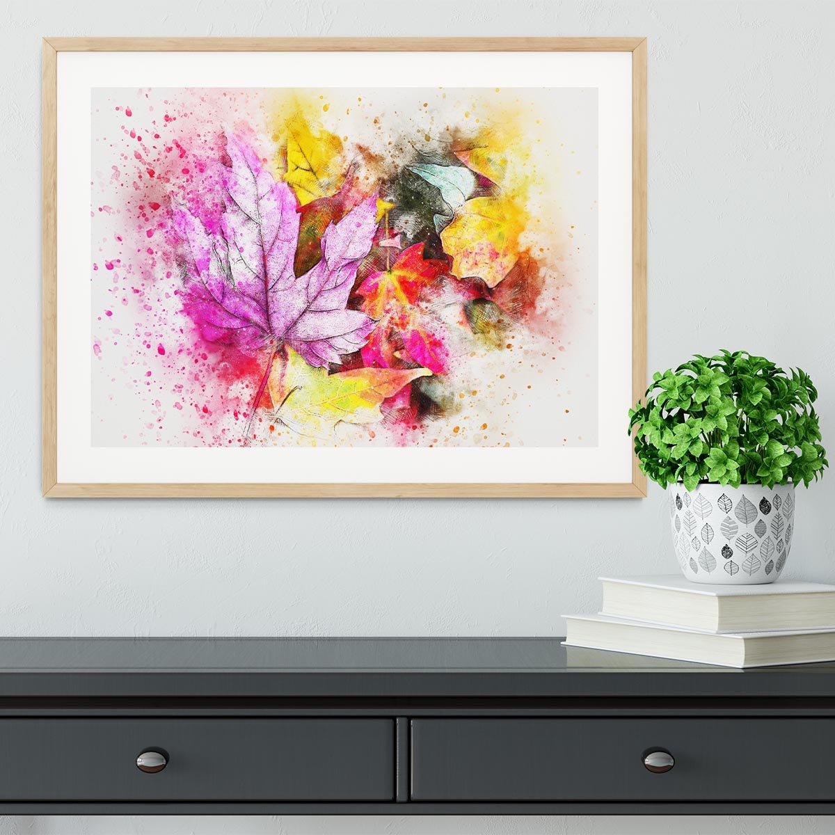 Coloured Leaves Framed Print - Canvas Art Rocks - 3