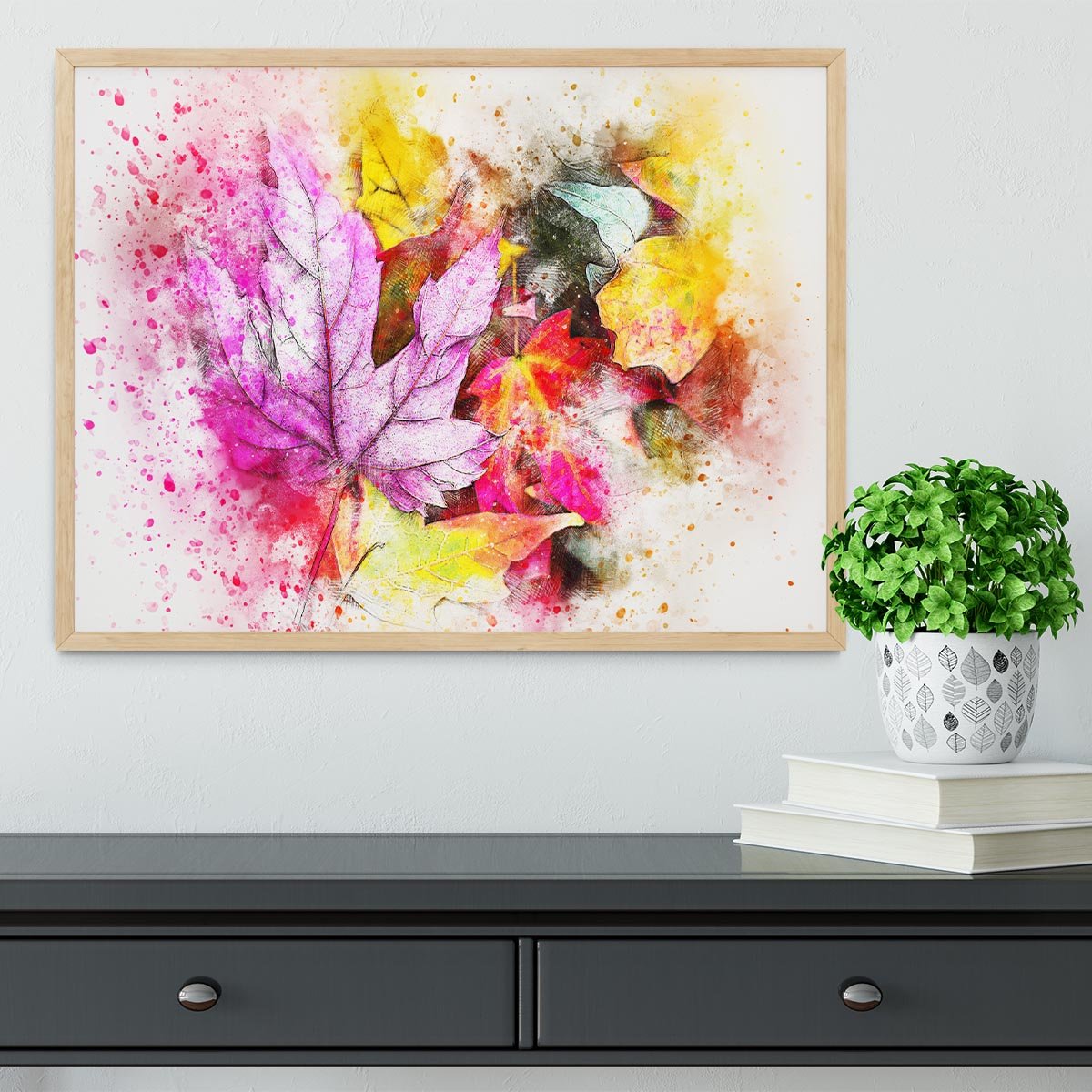 Coloured Leaves Framed Print - Canvas Art Rocks - 4